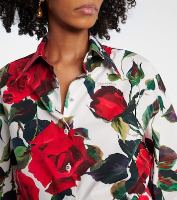 Camicia in cotone con stampa floreale | Dolce&Gabbana