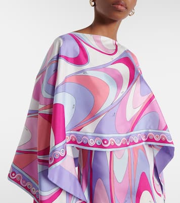Abito lungo in twill di seta con stampa | Pucci
