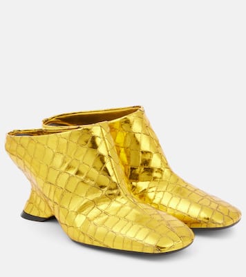 Mules in pelle con stampa | Dries Van Noten