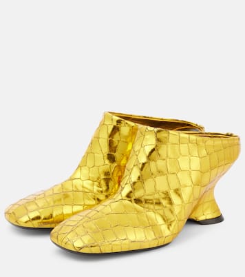 Mules in pelle con stampa | Dries Van Noten