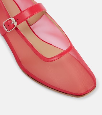 Leather-trimmed mesh Mary Jane flats | Le Monde Béryl
