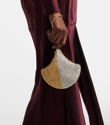 Pochette Gingko en daim à cristaux | Bvlgari