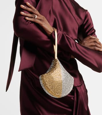 Pochette Gingko en daim à cristaux | Bvlgari
