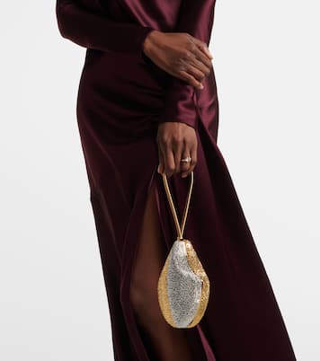 Pochette Gingko en daim à cristaux | Bvlgari