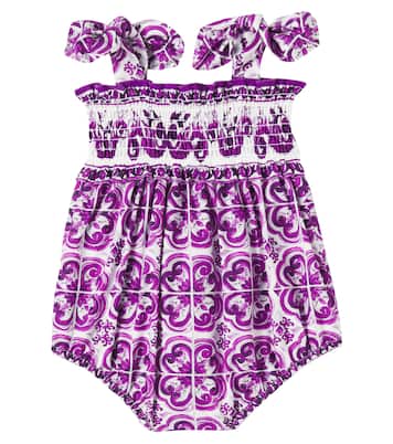 Bebé - body Majolica de popelín de algodón | Dolce&Gabbana Kids