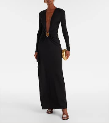 Vestido largo de jersey fruncido | Christopher Esber