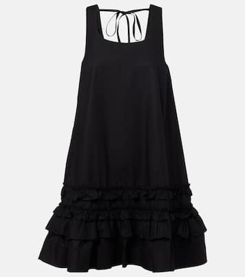 Ruffled cotton poplin minidress | Ganni