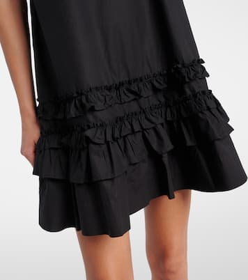 Ruffled cotton poplin minidress | Ganni