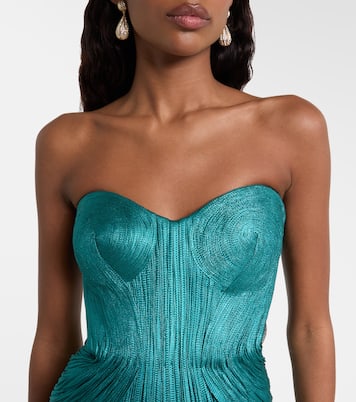 Caly silk mousseline bustier gown | Maria Lucia Hohan