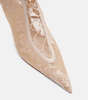 KM 100 lace-trimmed leather ankle boots | Christian Louboutin