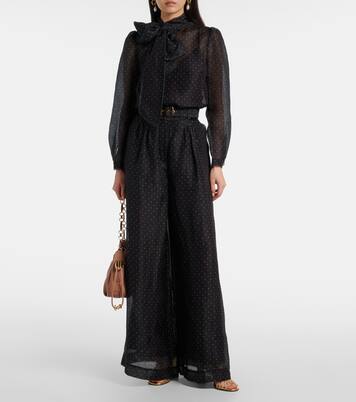 Blouse en lin et soie à pois | Zimmermann