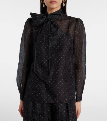 Blouse en lin et soie à pois | Zimmermann