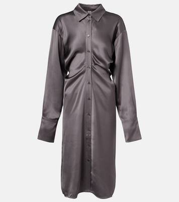 Draped satin shirt dress | Toteme