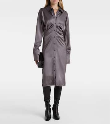 Draped satin shirt dress | Toteme