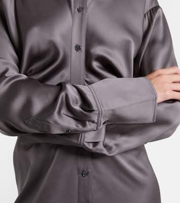 Draped satin shirt dress | Toteme