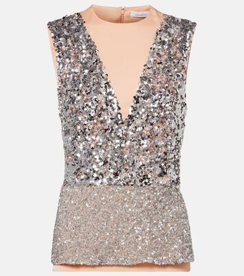 Sequined jersey top | Rabanne