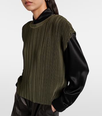 Cedre plissé satin top | Joseph