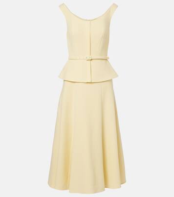 Peplum wool crêpe midi dress | Roland Mouret