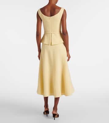 Peplum wool crêpe midi dress | Roland Mouret