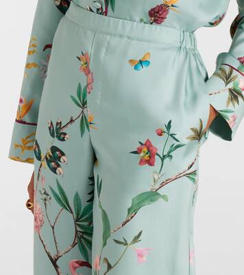 Printed silk twill wide-leg pants | La DoubleJ