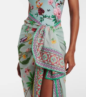 Floral cotton voile beach cover-up | La DoubleJ