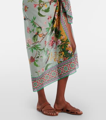 Floral cotton voile beach cover-up | La DoubleJ