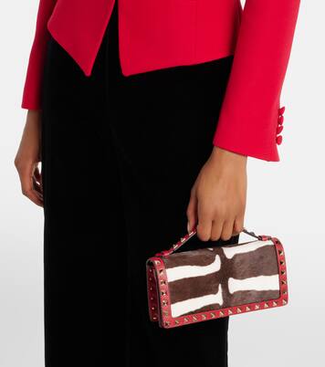 Rockstud Mini calf hair crossbody bag | Valentino Garavani