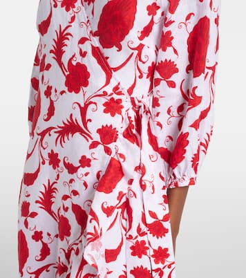 Evia floral ruffled linen wrap dress | Heidi Klein