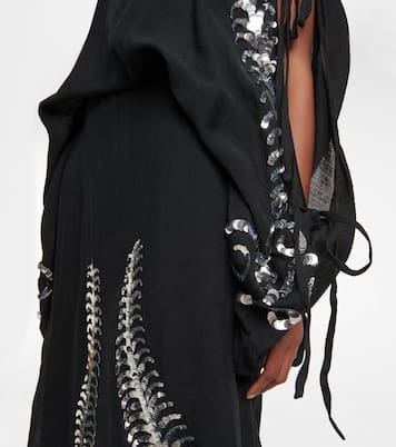 Vestido midi de seda adornado | Prada