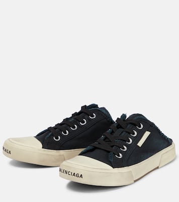 Paris distressed open-back sneakers | Balenciaga