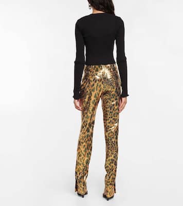 Pantalon slim à sequins et motif léopard | Rabanne