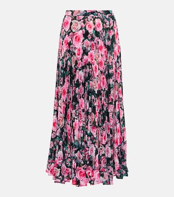 Floral high-rise pleated midi skirt | Christopher Kane