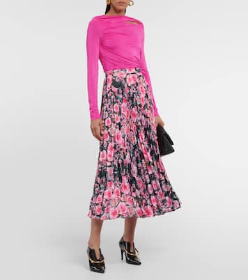 Floral high-rise pleated midi skirt | Christopher Kane