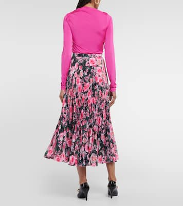 Floral high-rise pleated midi skirt | Christopher Kane