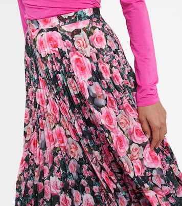 Floral high-rise pleated midi skirt | Christopher Kane