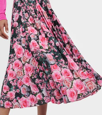 Floral high-rise pleated midi skirt | Christopher Kane