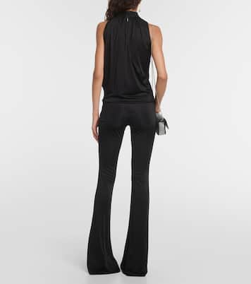 Cutout turtleneck satin top | Versace
