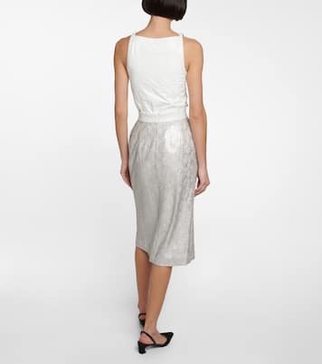 Sequined snake-effect midi skirt | Jacques Wei