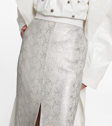 Sequined snake-effect midi skirt | Jacques Wei
