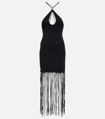 Fringe-trimmed jersey maxi dress | Rotate