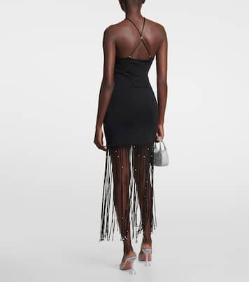 Fringe-trimmed jersey maxi dress | Rotate