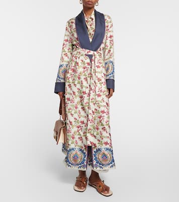 Abrigo de seda estampado con cinturón | Etro