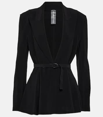 Blazer de jersey con peplum y cinturón | Norma Kamali