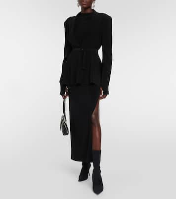 Blazer de jersey con peplum y cinturón | Norma Kamali