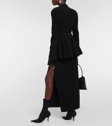 Blazer de jersey con peplum y cinturón | Norma Kamali
