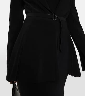 Blazer de jersey con peplum y cinturón | Norma Kamali