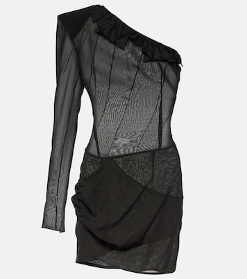 Sofia one-shoulder silk-blend minidress | The Mannei