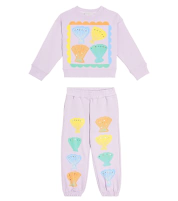 Printed cotton fleece sweatshirt and shorts set | Stella McCartney Kids
