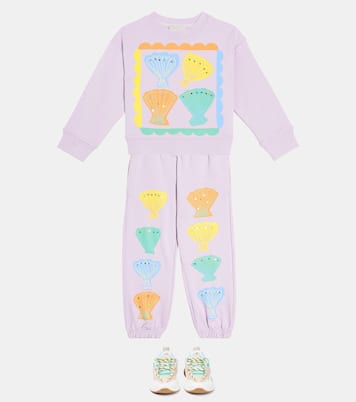 Printed cotton fleece sweatshirt and shorts set | Stella McCartney Kids