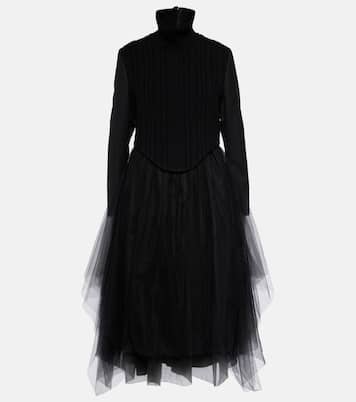 Wool-blend and tulle midi dress | Noir Kei Ninomiya